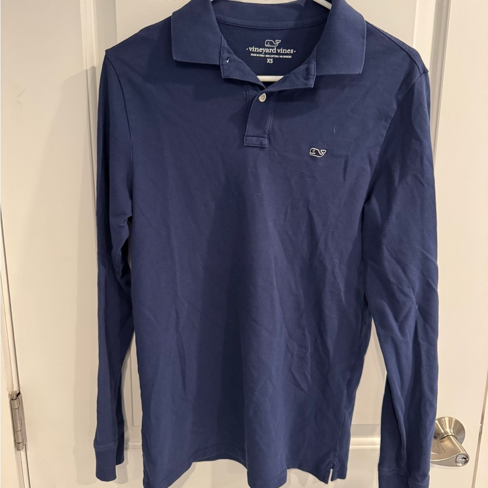 Vineyard Vines Blue Long-Sleeve Polo Shirt